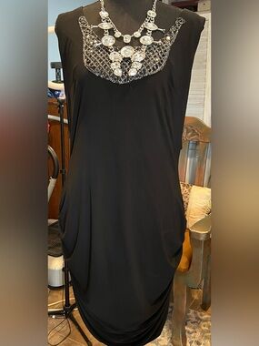 Black Bejeweled Sleeveless Tunic Top